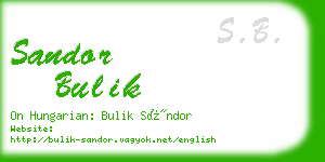 sandor bulik business card